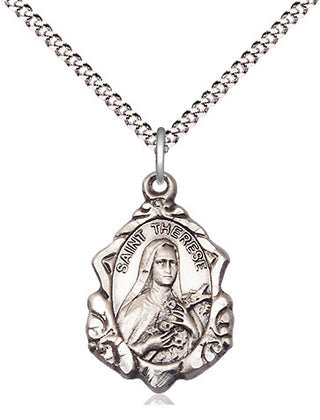 Sterling Silver Saint Therese of Lisieux Medal Religious Jewelry Engraved Catholic Saint Jewelry