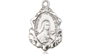 Sterling Silver Saint Theresa Medal Religious Jewelry Engraved Catholic Saint Jewelry