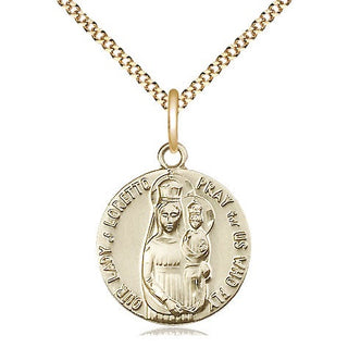 14kt Gold Filled Our Lady of Loretto Medal Religious Jewelry