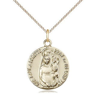 14kt Gold Filled Our Lady of Loretto Medal Religious Jewelry