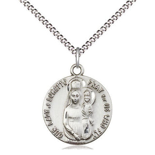 Sterling Silver Our Lady of Loretto Medal Religious Jewelry