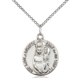 Sterling Silver Our Lady of Loretto Medal Religious Jewelry