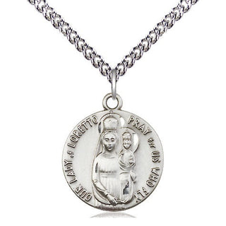 Sterling Silver Our Lady of Loretto Medal Religious Jewelry