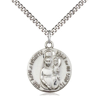 Sterling Silver Our Lady of Loretto Medal Religious Jewelry