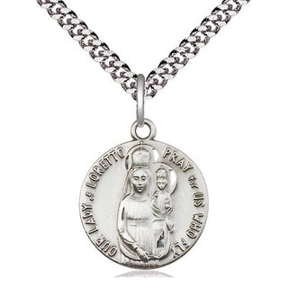 Sterling Silver Our Lady of Loretto Medal Religious Jewelry