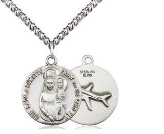 Sterling Silver Our Lady of Loretto Medal Religious Jewelry
