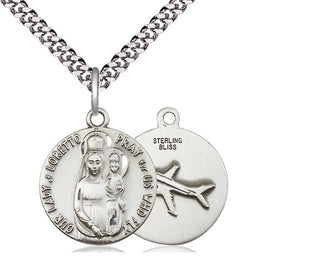 Sterling Silver Our Lady of Loretto Medal Religious Jewelry