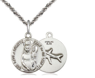 Sterling Silver Our Lady of Loretto Medal Religious Jewelry