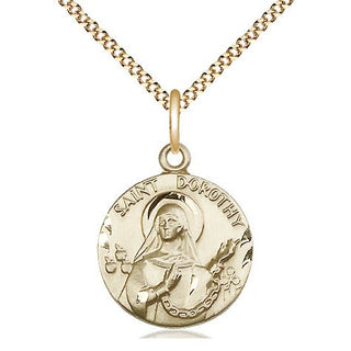 14kt Gold Filled Saint Dorothy Medal Religious Jewelry