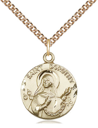 14kt Gold Filled Saint Dorothy Medal Religious Jewelry