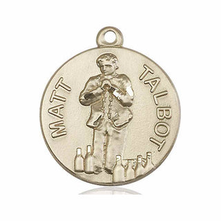 14kt Gold Filled Matt Talbot Medal Engraved Catholic Saint Jewelry