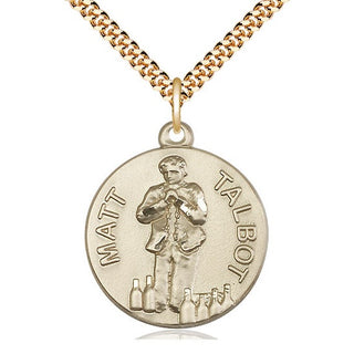 14kt Gold Filled Matt Talbot Medal Catholic Jewelry Engraved Catholic Saint Jewelry