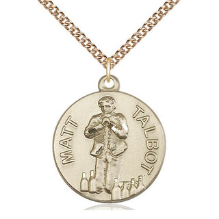 14kt Gold Filled Matt Talbot Medal Catholic Jewelry Engraved Catholic Saint Jewelry