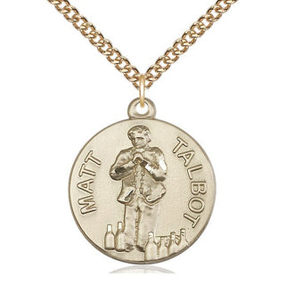 14kt Gold Filled Matt Talbot Medal Catholic Jewelry Engraved Catholic Saint Jewelry