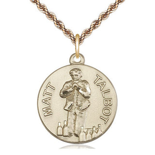 14kt Gold Filled Matt Talbot Medal Catholic Jewelry Engraved Catholic Saint Jewelry