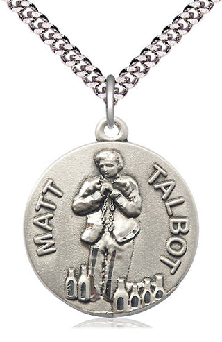 Pewter Matt Talbot Medal Catholic Jewelry Engraved Catholic Saint Jewelry