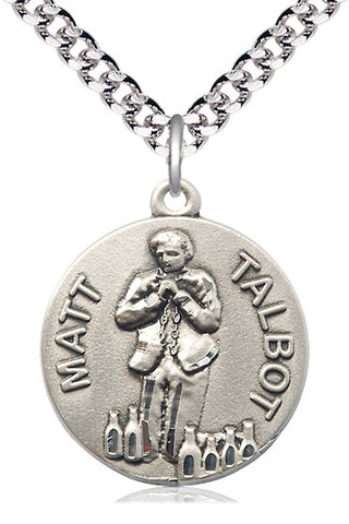 Pewter Matt Talbot Medal Catholic Jewelry Engraved Catholic Saint Jewelry