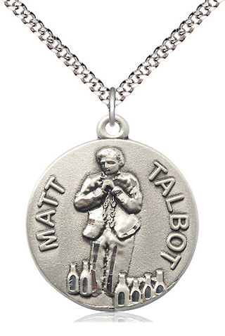 Pewter Matt Talbot Medal Catholic Jewelry Engraved Catholic Saint Jewelry