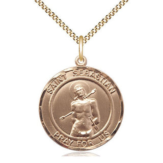 14kt Gold Filled Saint Sebastian Medal Catholic Jewelry