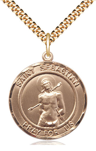 14kt Gold Filled Saint Sebastian Medal Catholic Jewelry
