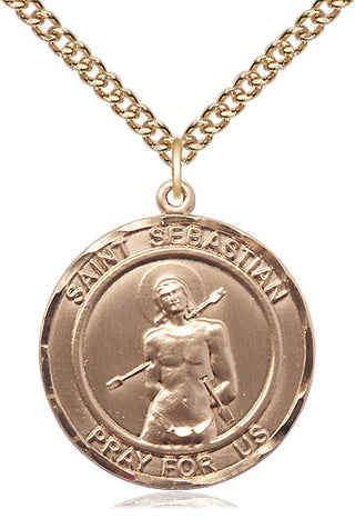 14kt Gold Filled Saint Sebastian Medal Catholic Jewelry