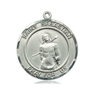 Sterling Silver Saint Sebastian Medal Catholic Jewelry