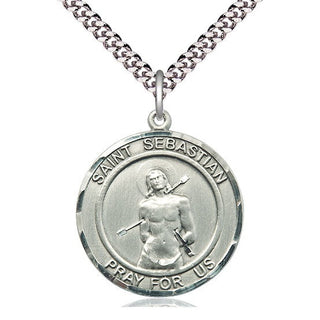 Sterling Silver Saint Sebastian Medal Catholic Jewelry