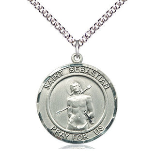 Sterling Silver Saint Sebastian Medal Catholic Jewelry