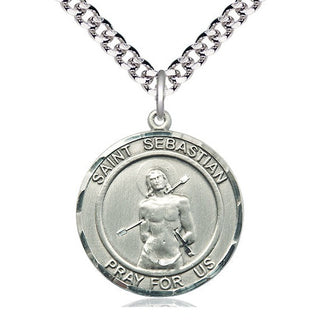Sterling Silver Saint Sebastian Medal Catholic Jewelry