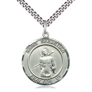 Sterling Silver Saint Sebastian Medal Catholic Jewelry