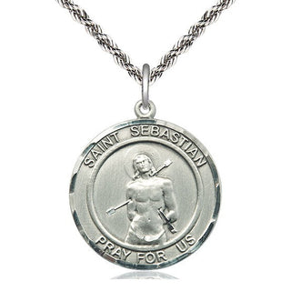 Sterling Silver Saint Sebastian Medal Catholic Jewelry