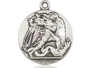Sterling Silver Saint Michael the Archangel Medal Catholic Jewelry Engraved Catholic Saint Jewelry