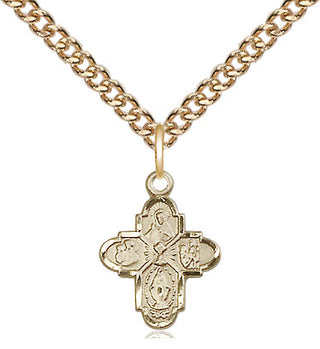 14kt Gold Filled 5-Way Chalice Medal Religious and Catholic Jewelry