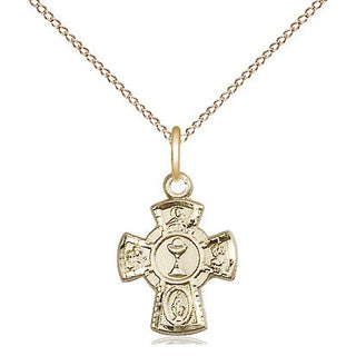 14kt Gold Filled 5-Way / Chalice Medal Religious and Catholic Jewelry