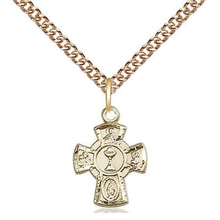 14kt Gold Filled 5-Way / Chalice Medal Religious and Catholic Jewelry