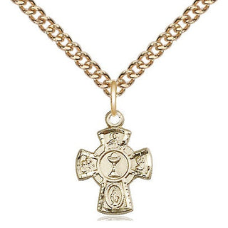 14kt Gold Filled 5-Way / Chalice Medal Religious and Catholic Jewelry
