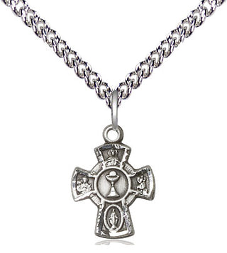 Sterling Silver 5-Way / Chalice Medal Religious and Catholic Jewelry