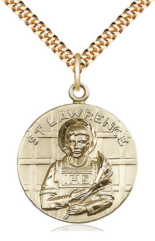 14kt Gold Filled Saint Lawrence Medal Catholic Jewelry