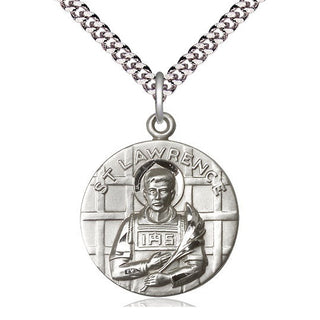 Sterling Silver Saint Lawrence Medal Catholic Jewelry