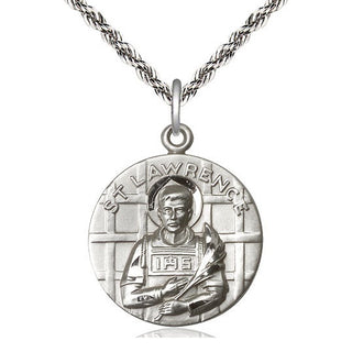 Sterling Silver Saint Lawrence Medal Catholic Jewelry