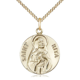 14kt Gold Filled Saint Rita of Cascia Medal Catholic Jewelry
