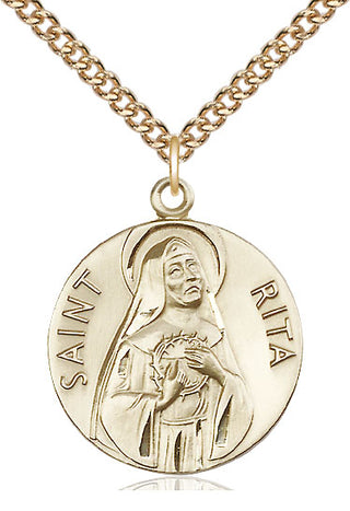 14kt Gold Filled Saint Rita of Cascia Medal Catholic Jewelry