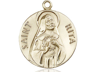 14kt Gold Saint Rita of Cascia Medal