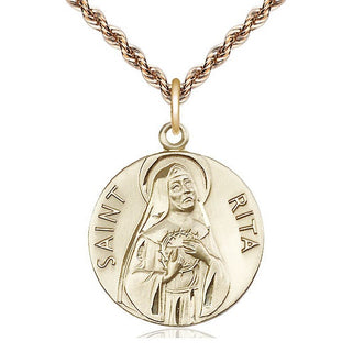 14kt Gold Saint Rita of Cascia Medal