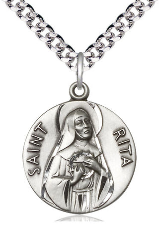 Sterling Silver Saint Rita of Cascia Medal Catholic Jewelry
