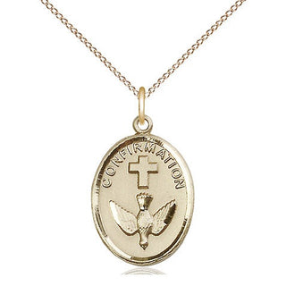14kt Gold Filled Confirmation Medal Catholic Jewelry