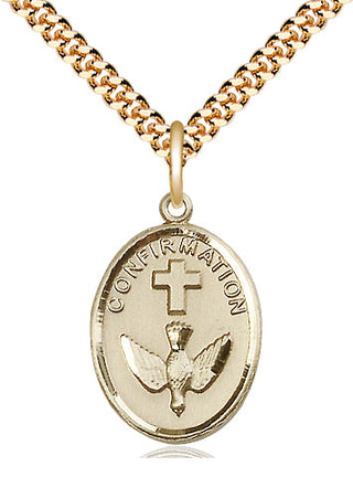14kt Gold Filled Confirmation Medal Catholic Jewelry