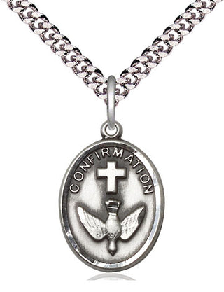 Sterling Silver Confirmation Medal Catholic Jewelry