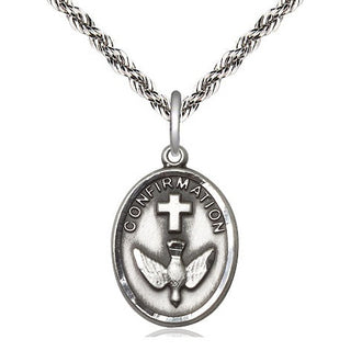 Sterling Silver Confirmation Medal Catholic Jewelry