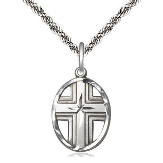 Sterling Silver Cross Medal Catholic Jewelry
